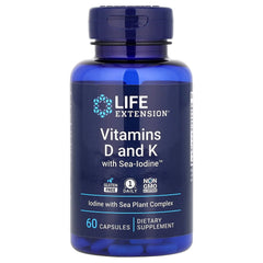 Life Extension, Vitamins D and K with Sea-Iodine™, 60 Capsules