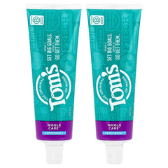 Tom's of Maine, Whole Care Anticavity Toothpaste, With Fluoride, Peppermint, 2 Pack, 4 oz (113 g) Each