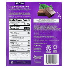 Aloha, Organic Protein Bars, Chocolate Fudge Brownie, 12 Bars, 1.98 oz (56 g) Each