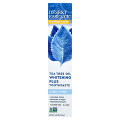 Desert Essence, Tea Tree Oil Whitening Plus Toothpaste, Cool Mint, 6.25 oz (176 g)