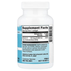 Vitacost, Everyday Essentials, Vitamin D3 Mini Gels, 50 mcg (2,000 IU), 120 Softgels