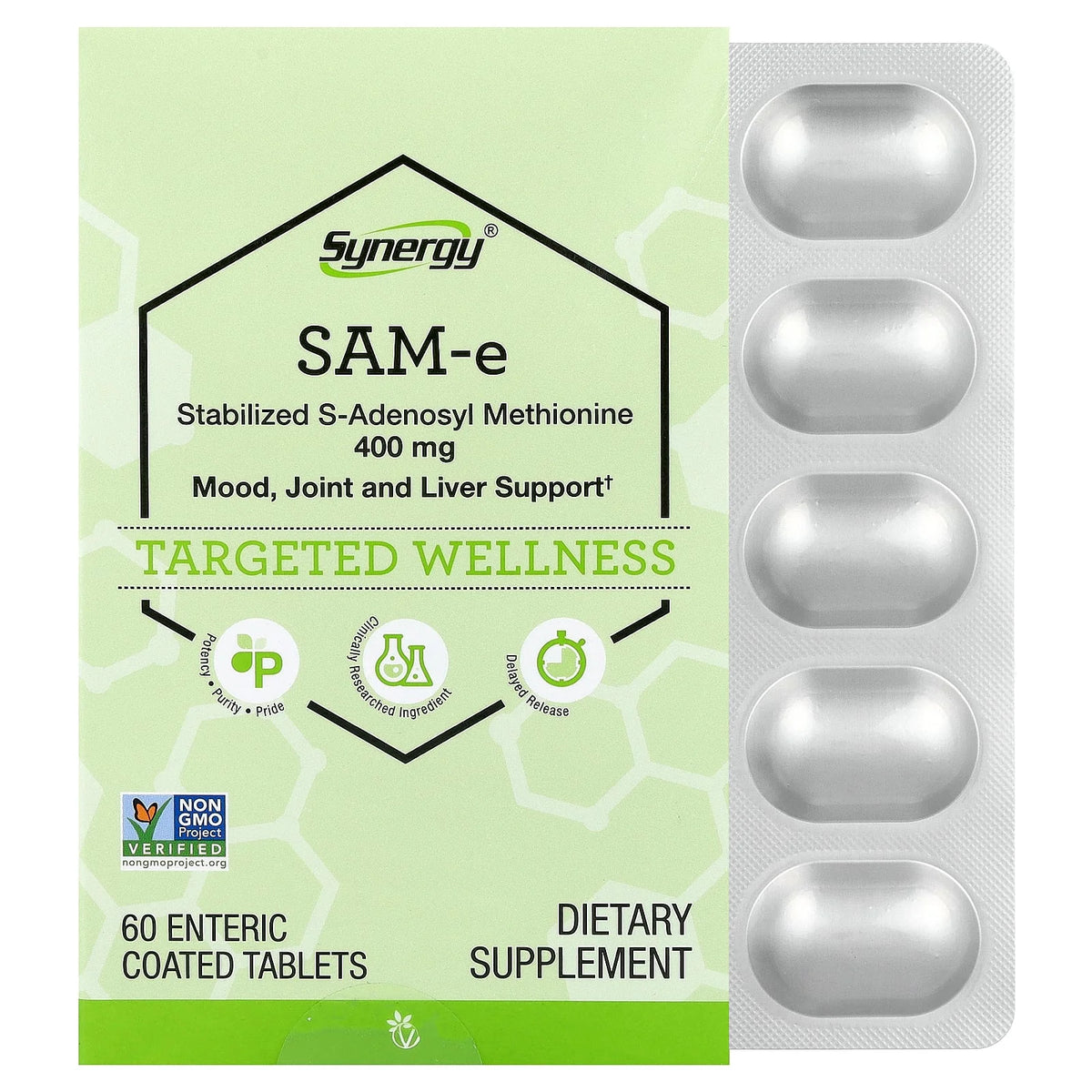 Vitacost, Synergy®, SAM-e, 400 mg, 60 Enteric Coated Tablets