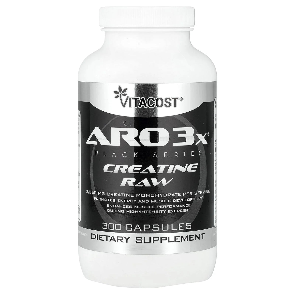 Vitacost, ARO3x® Black Series, Creatine Raw, 300 Capsules (750 mg per Capsule)