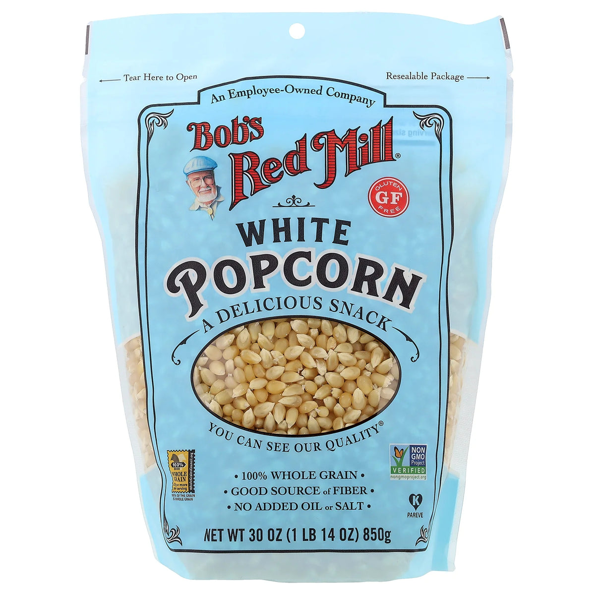 Bob's Red Mill, White Popcorn, Gluten Free, 1 lb 14 oz (850 g)