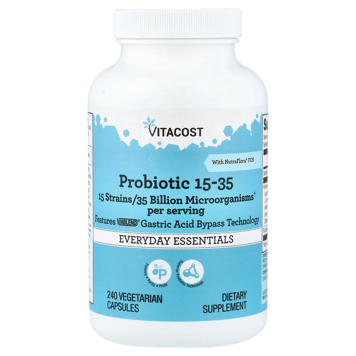 Vitacost, Probiotic 15-35 With NutraFlora® FOS, 240 Vegetarian Capsules