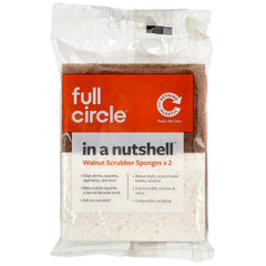Full Circle, In a Nutshell™, Walnut Scrubber Sponges, 2 Count