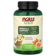 NOW Foods, Pets, Omega-3 Support for Dogs/Cats, Great Fish, 180 Softgels, 8.7 oz (247 g)