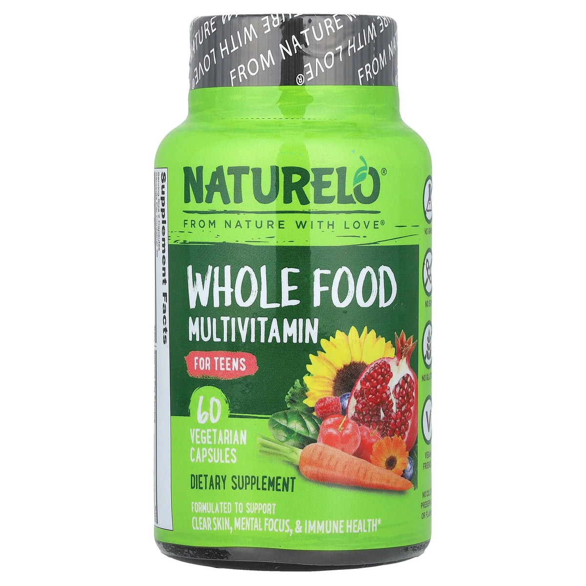 NATURELO, Whole Food Multivitamin, For Teens, 60 Vegetarian Capsules