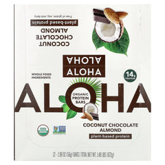 Aloha, Organic Protein Bars, Coconut Chocolate Almond, 12 Bars, 1.98 oz (56 g) Each