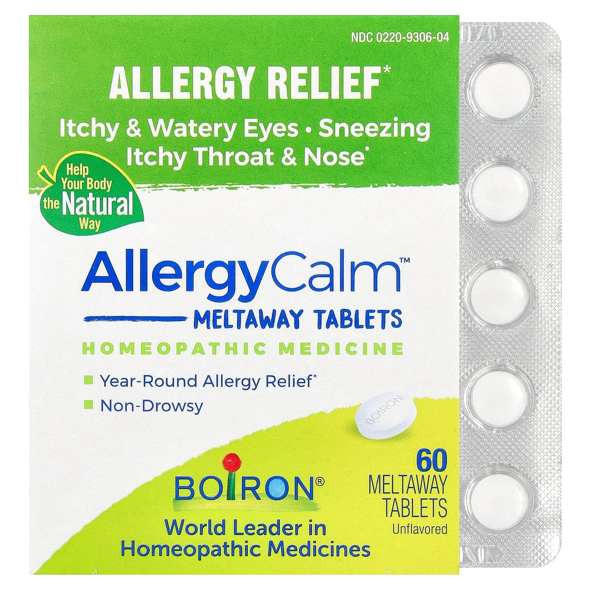 Boiron, AllergyCalm™, Unflavored, 60 Meltaway Tablets