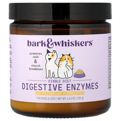 Dr. Mercola, Bark & Whiskers™, Kibble Diet, Digestive Enzymes, For Dogs & Cats, 4.23 oz (120 g)