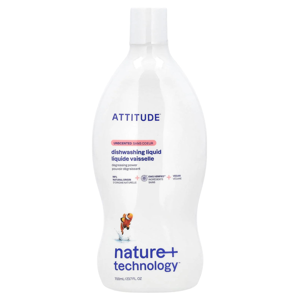 ATTITUDE, Dishwashing Liquid, Unscented, 23.7 fl oz (700 ml)