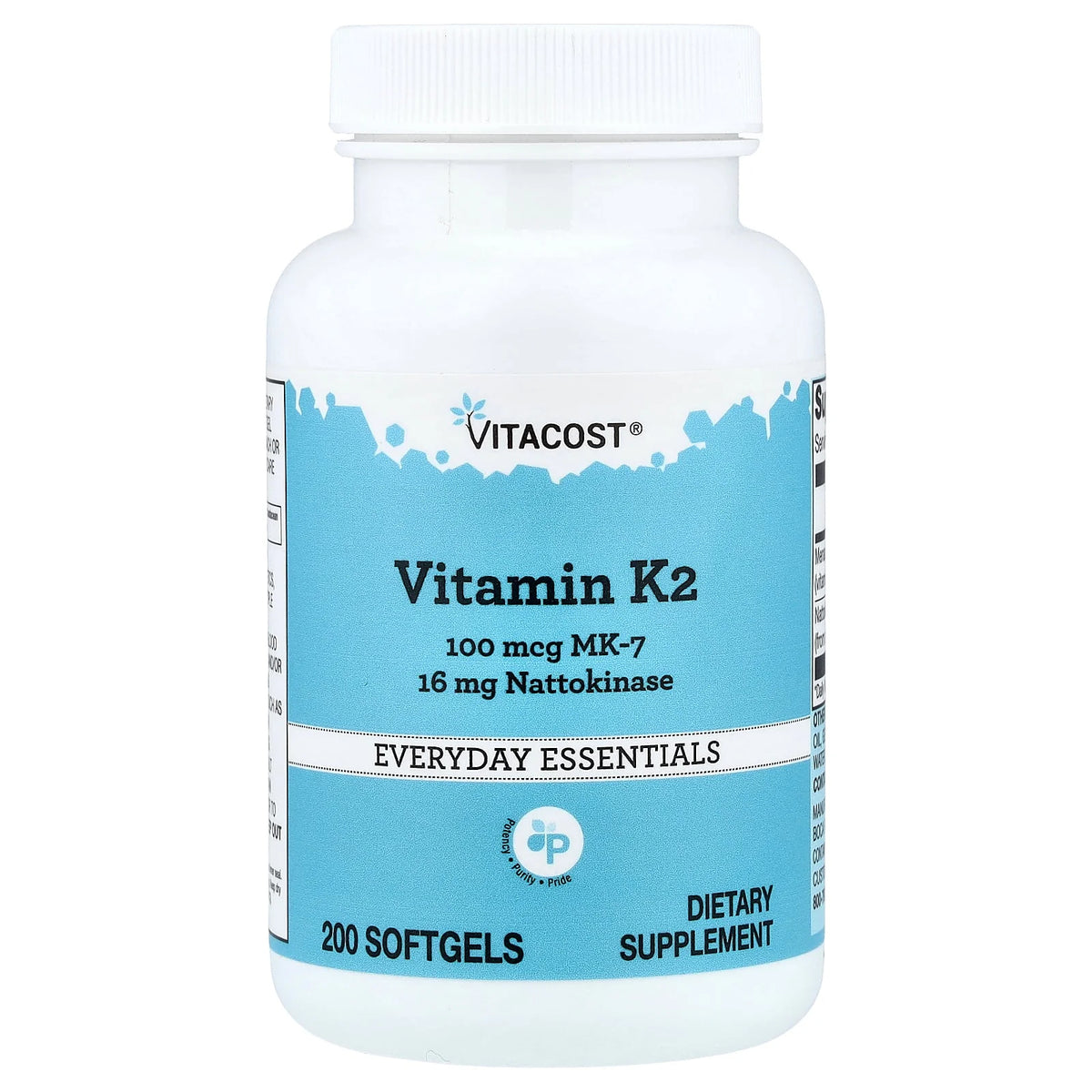Vitacost, Vitamin K2, MK-7 With Nattokinase, 200 Softgels