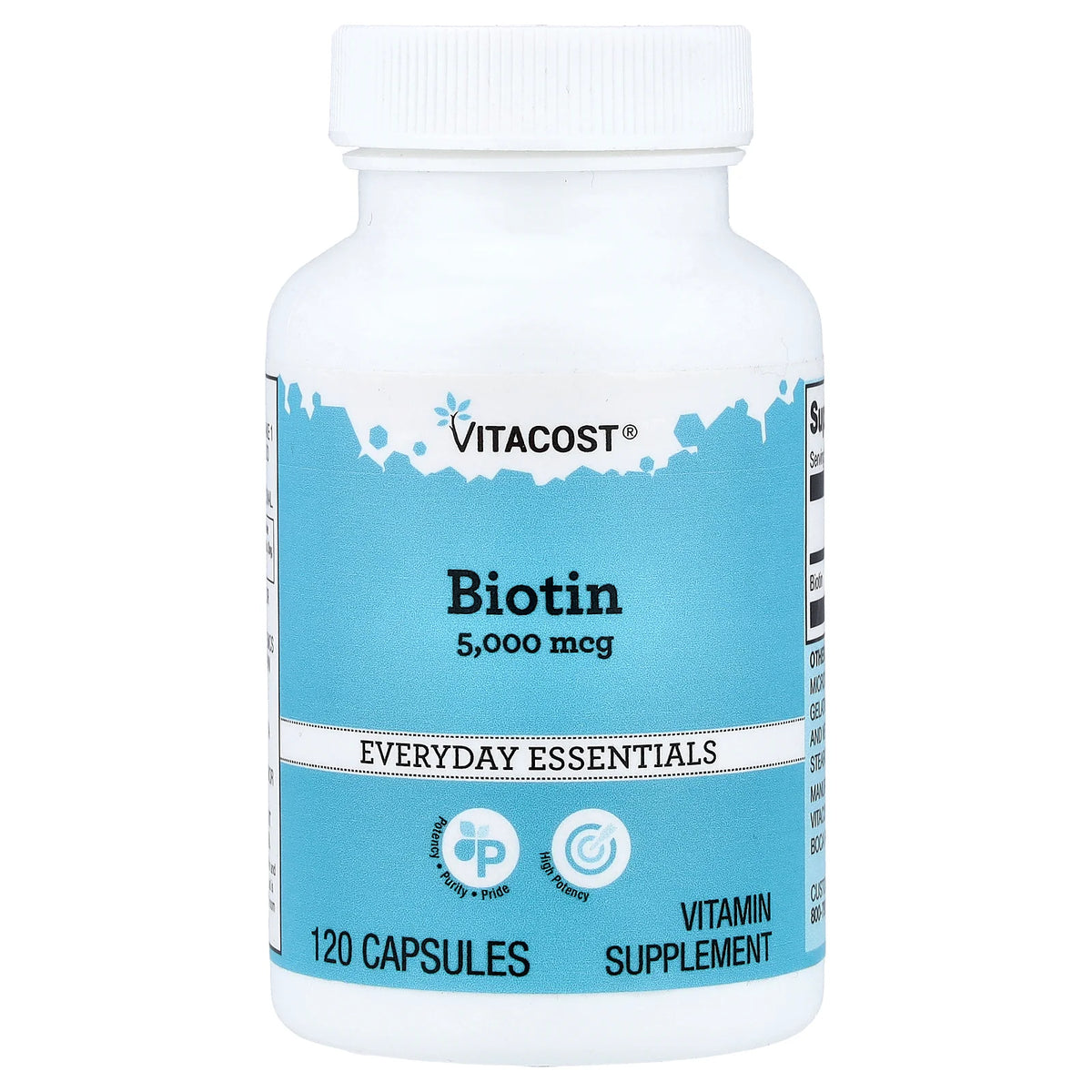 Vitacost, Biotin, 5,000 mcg, 120 Capsules