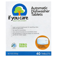 If You Care, Automatic Dishwasher Tablets, Free & Clear, 40 Tabs, 18.3 oz (520 g)