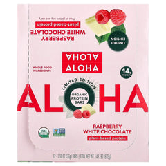 Aloha, Organic Protein Bars, Raspberry White Chocolate, 12 Bars, 1.98 oz (56 g) Each