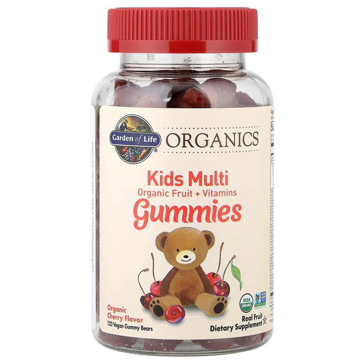 Garden of Life, Kids Multi Gummies, Organic Cherry, 120 Vegan Gummy Bears
