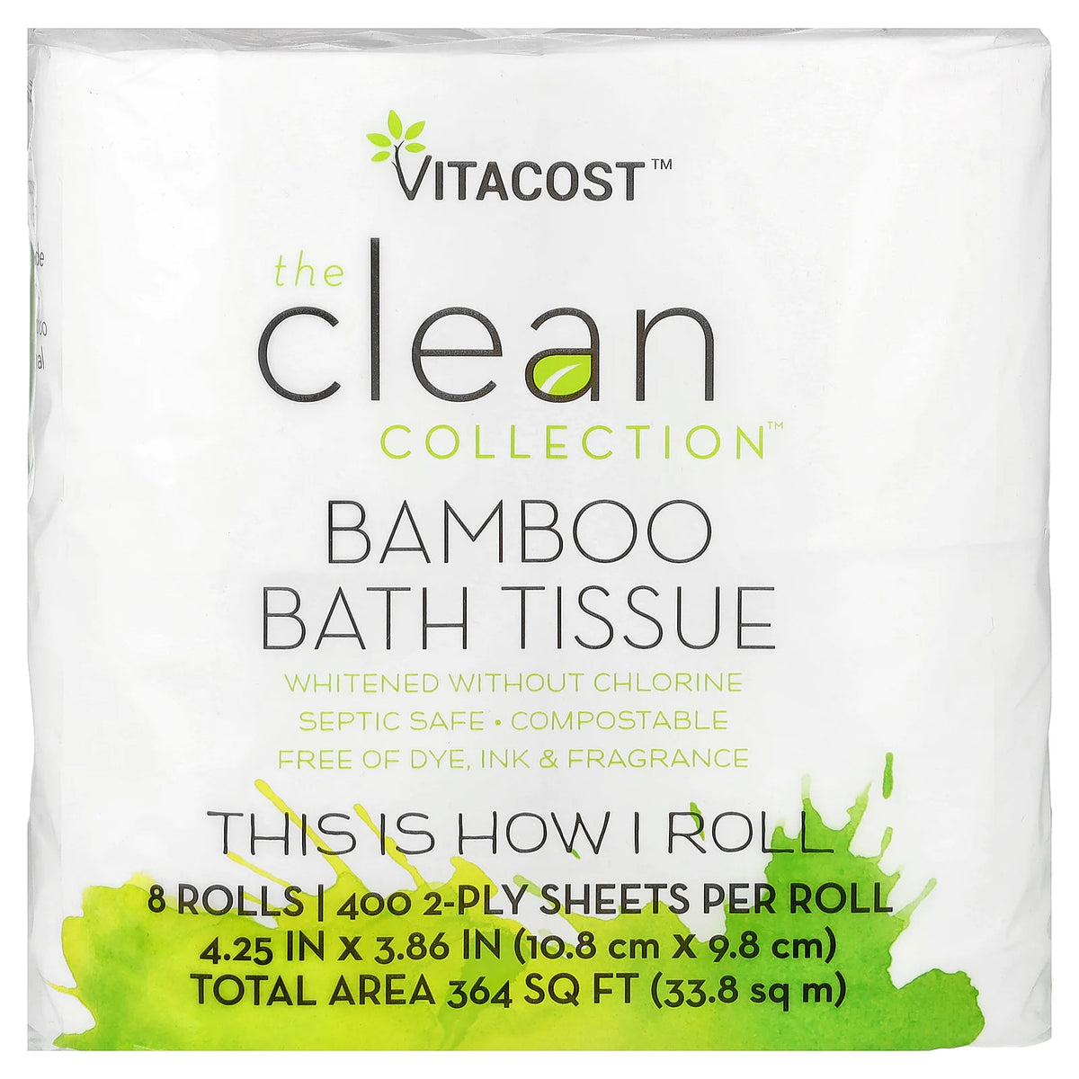 Vitacost, The Clean Collection™, Bamboo Bath Tissue, 8 Rolls