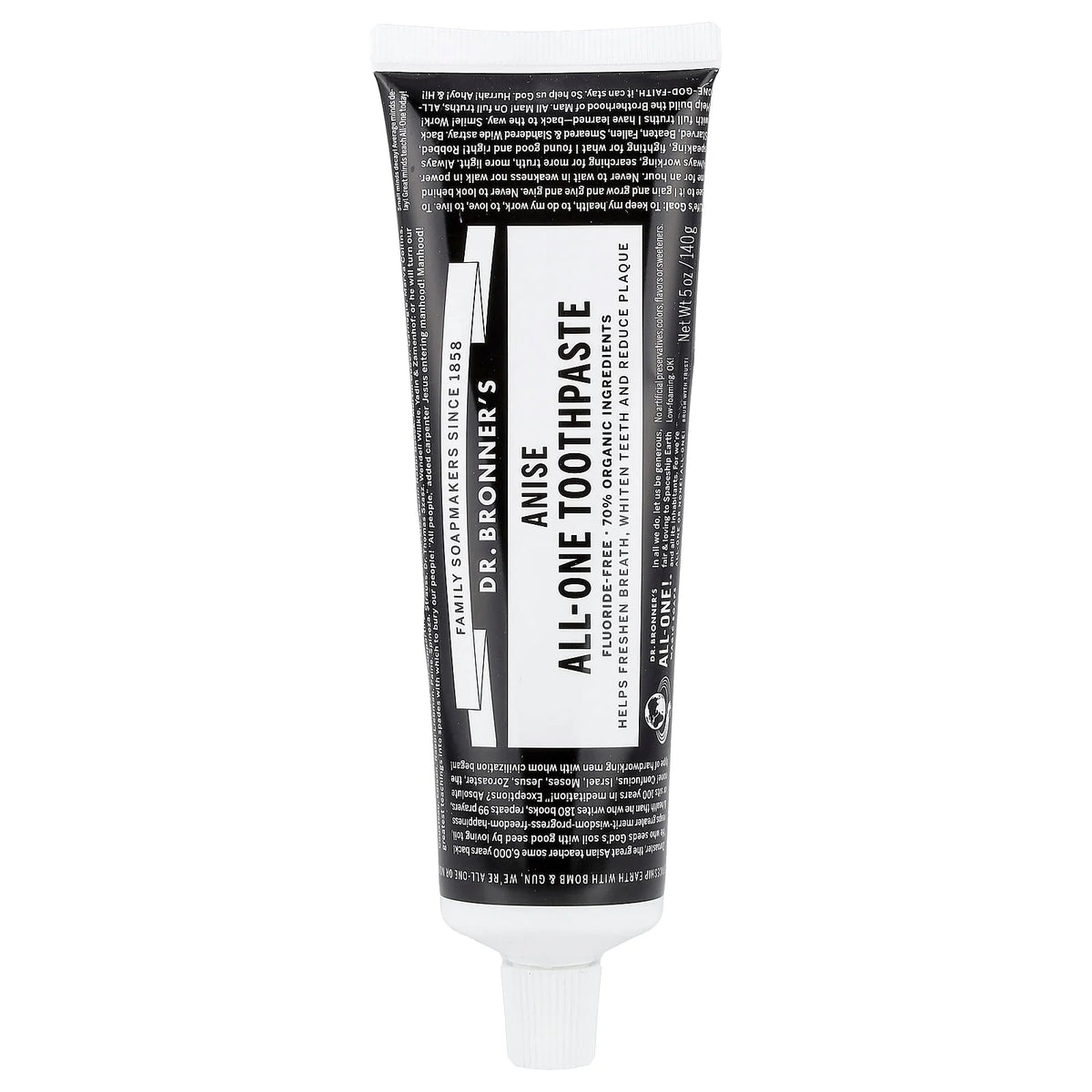 Dr. Bronner's, All-One Fluoride-Free Toothpaste, Anise, 5 oz (140 g)