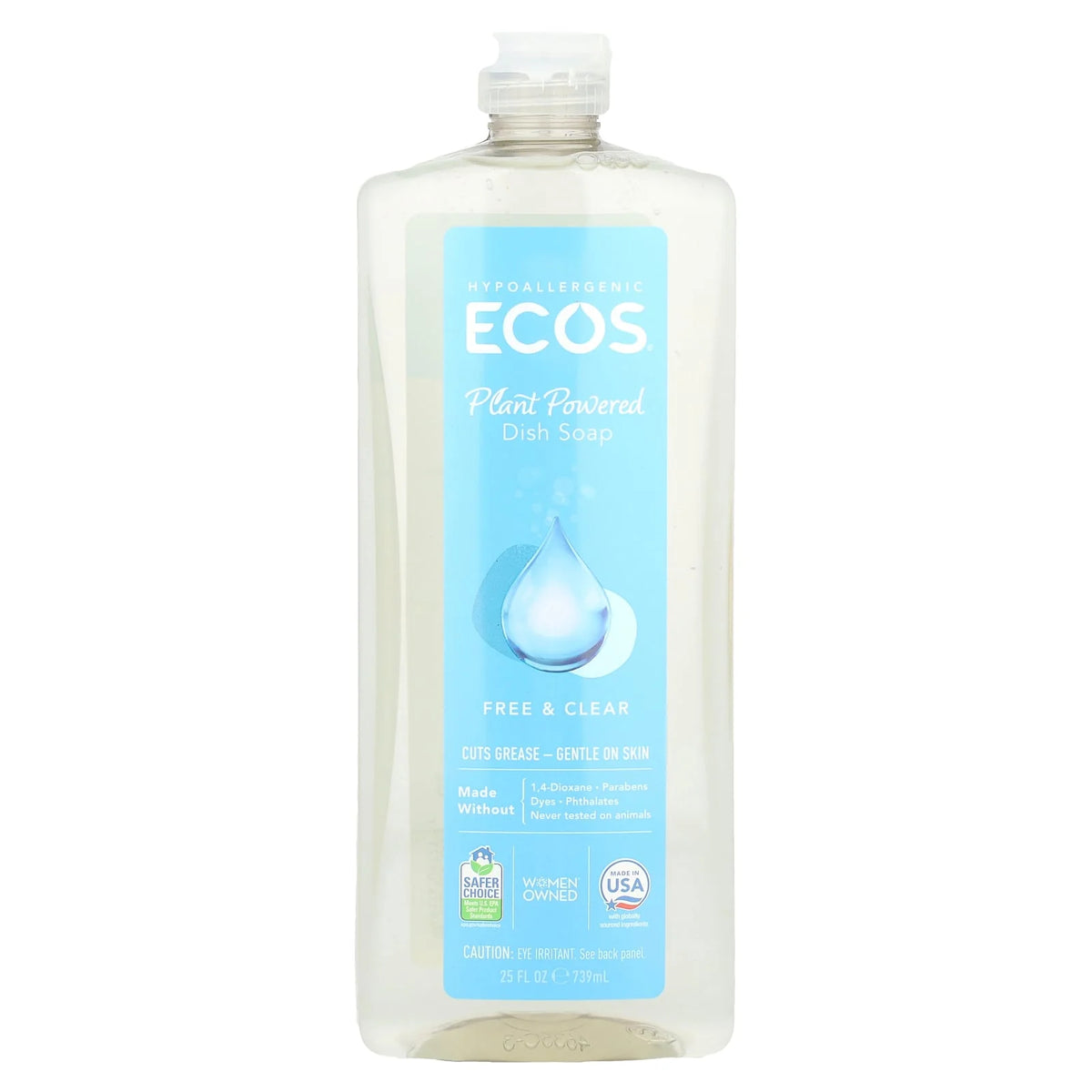 Ecos®, Plant Powered Dish Soap, Free & Clear, 25 fl oz (739 ml)