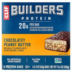 Clif Bar, Builders® Protein Bar, Chocolatey Peanut Butter, 6 Bars, 2.4 oz (68 g) Each