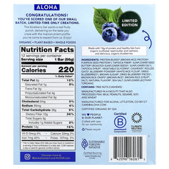 Aloha, Organic Protein Bars, Blueberry, 12 Bars, 1.98 oz (56 g) Each