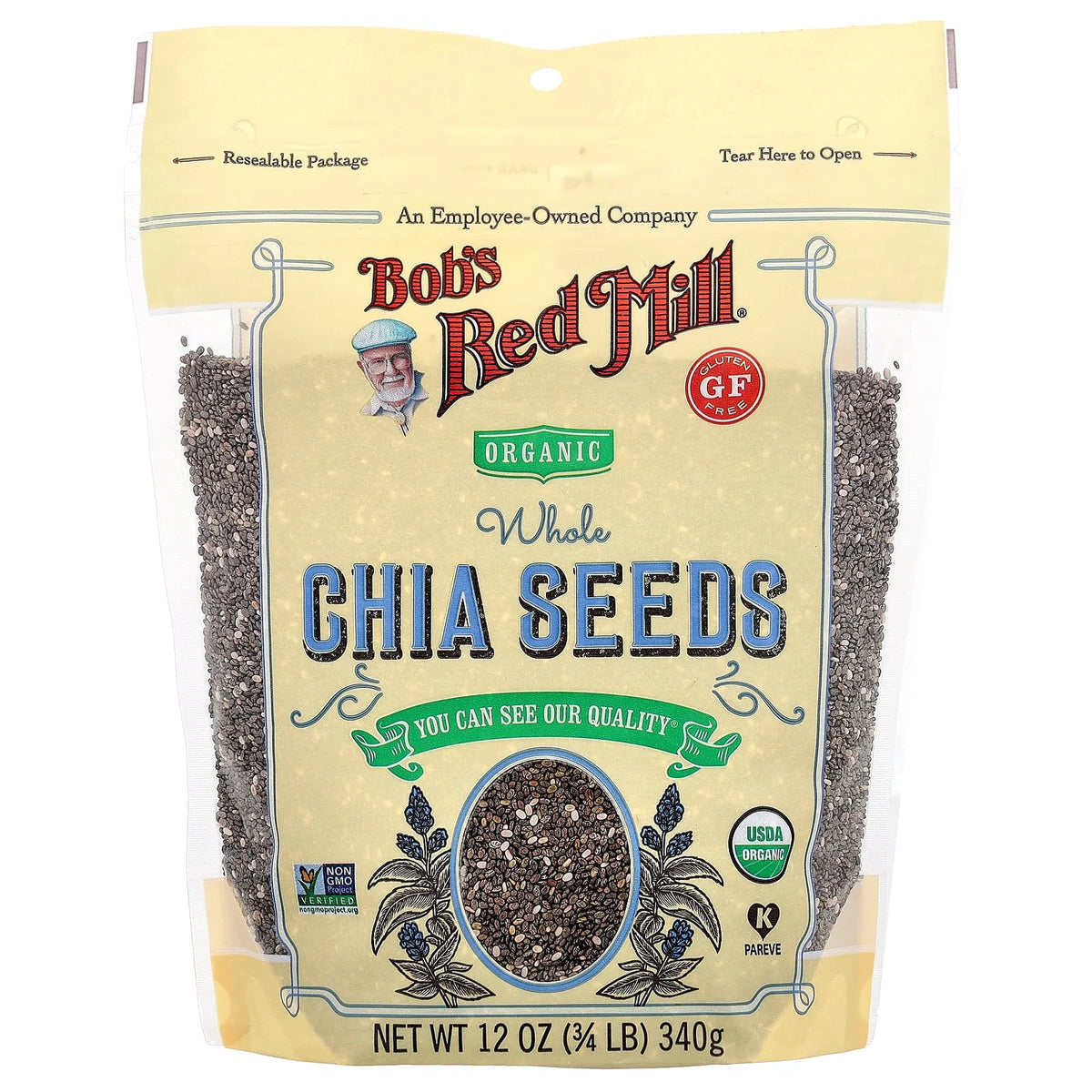 Bob's Red Mill, Organic Chia Seeds, Whole , 12 oz (340 g)