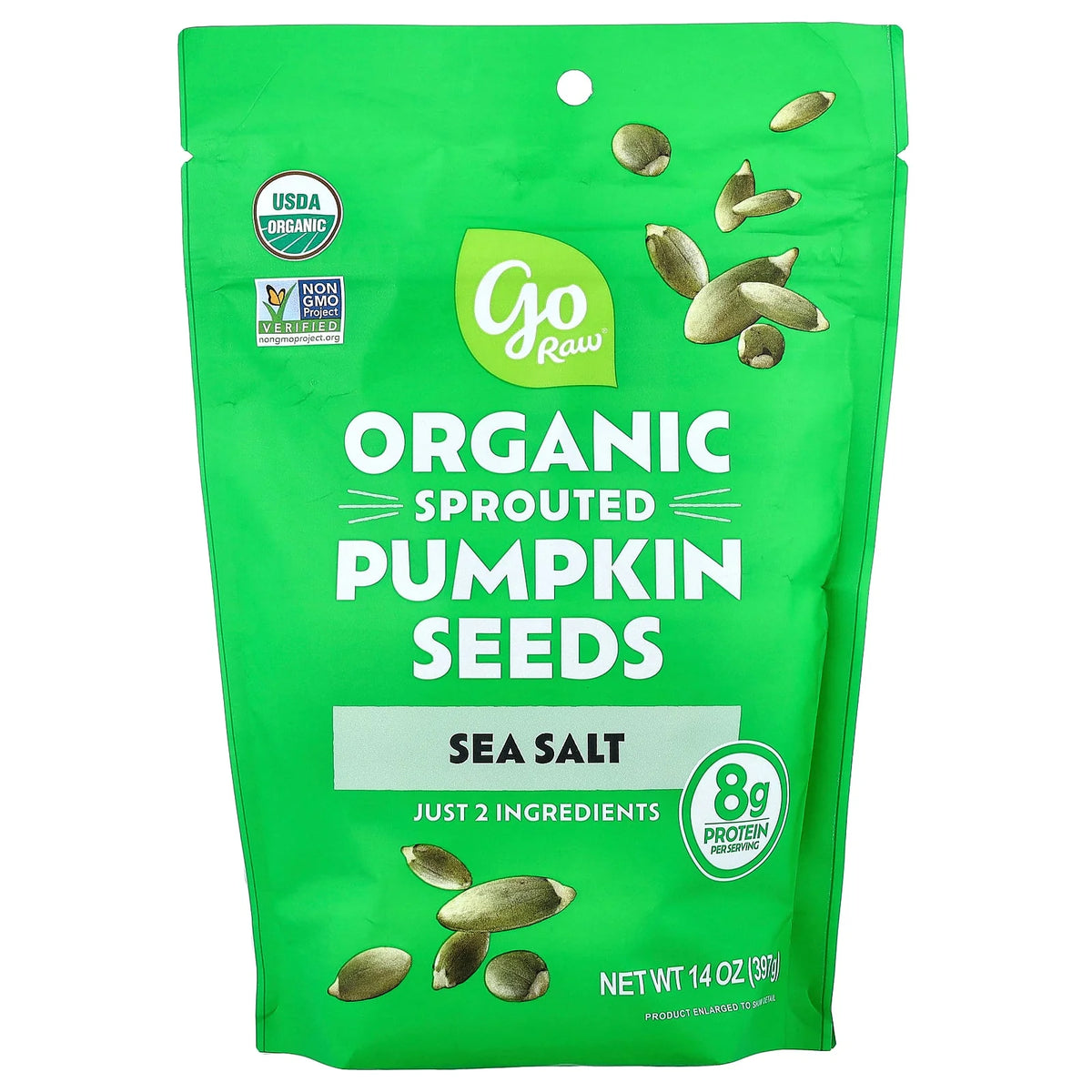 Go Raw, Organic Sprouted Pumpkin Seeds, Sea Salt, 14 oz (397 g)