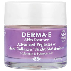 DERMA E, Advanced Peptides & Flora-Collagen™ Night Moisturizer, 2 oz (56 g)